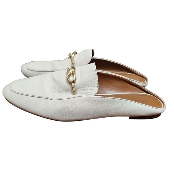 Coach Sienna Slide Loafers Shoes Women's Size 10 Color Chalk Leather Slip On - Picture 8 of 12